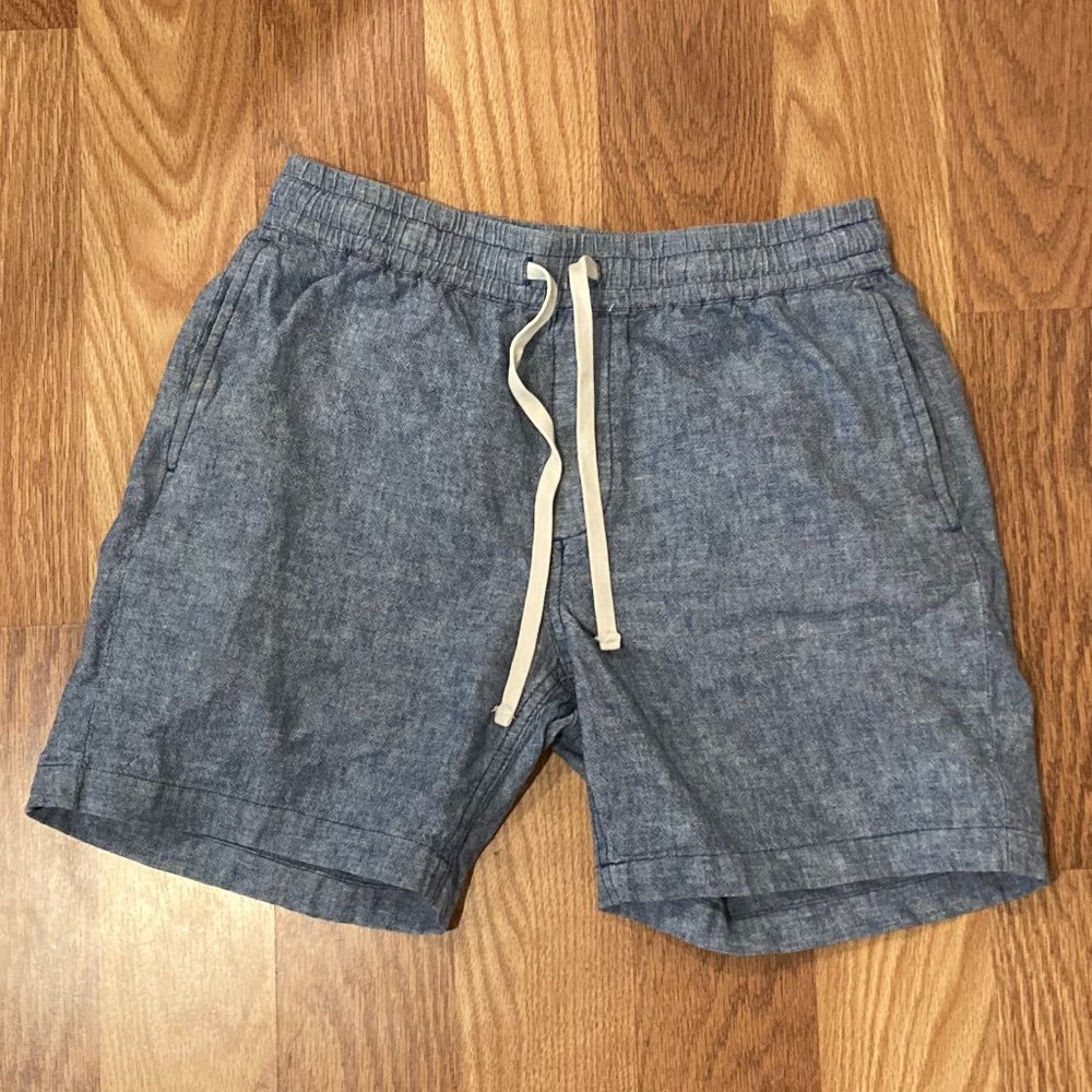 J. Crew 7" Inseam Blue Linen Shorts Men Small